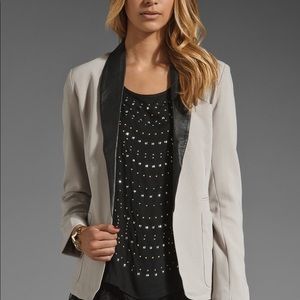 NEW BB Dakota Taupe Leather Lapel Blazer